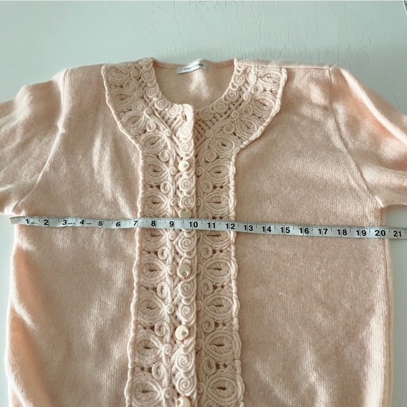 Cottagecore vintage knit sweater pink M - Picture 7 of 8